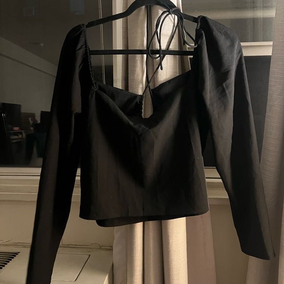 Abercrombie & Fitch Black Long Sleeve Blouse - Picture 2 of 3